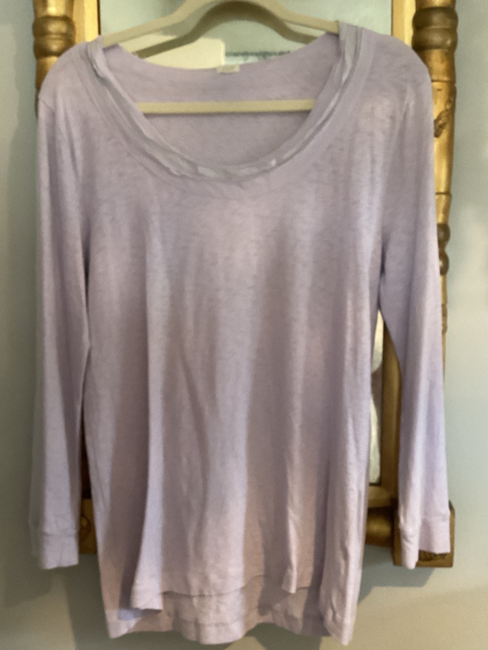 J. Crew Lavender Scoop Neck Long Sleeve Top
